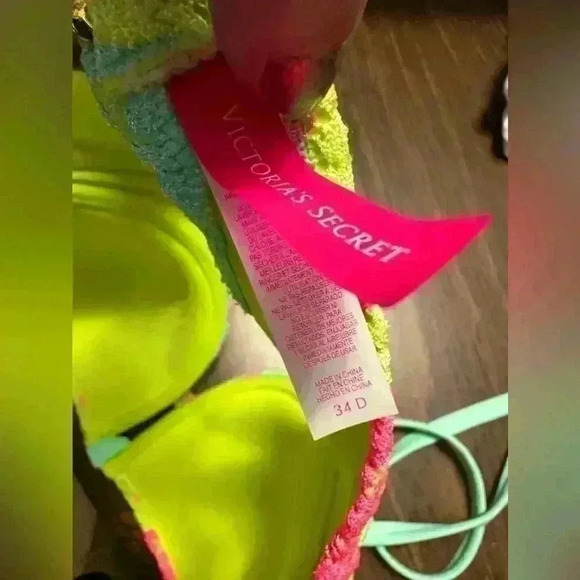 Victoria's Secret Women's Swimming Bra 34D  Bright Multicolor Vacation Swim - Picture 3 of 4